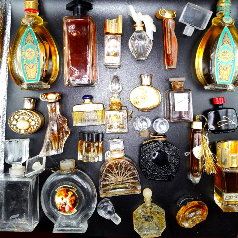 Antique Miniature Glass Perfume bottle collection lot